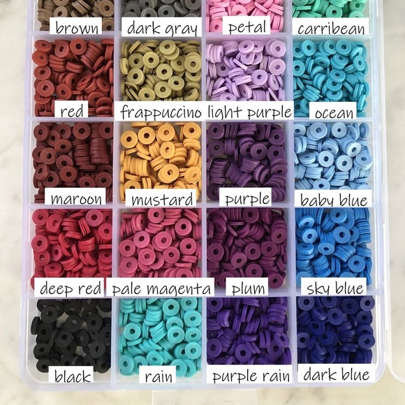 Personalized custom beaded bracelet/ heishi 6mm clay beads - Picture 10 of 16